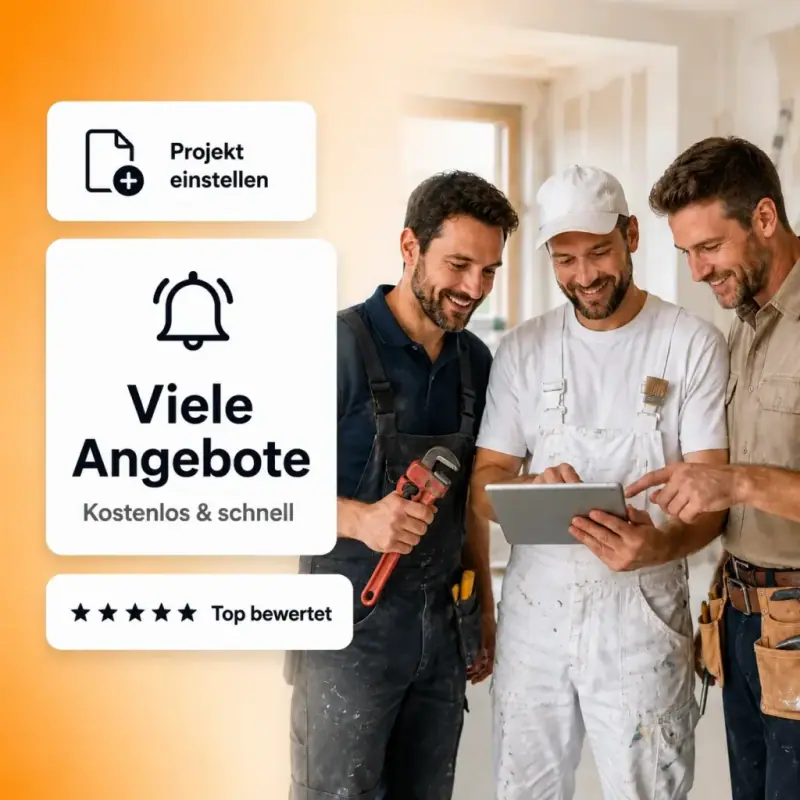 Auftraggeber vergleicht Angebote von Handwerkern in der Nähe