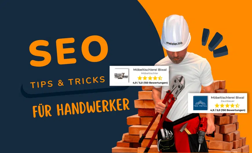 Handwerker nutzt SEO-Strategien, um mehr Kunden online zu gewinnen und seine Dienstleistungen sichtbar zu machen.