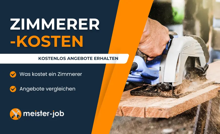 Zimmerer bei der Arbeit an einer stabilen Dachkonstruktion aus Holz – jetzt günstige Zimmerer finden