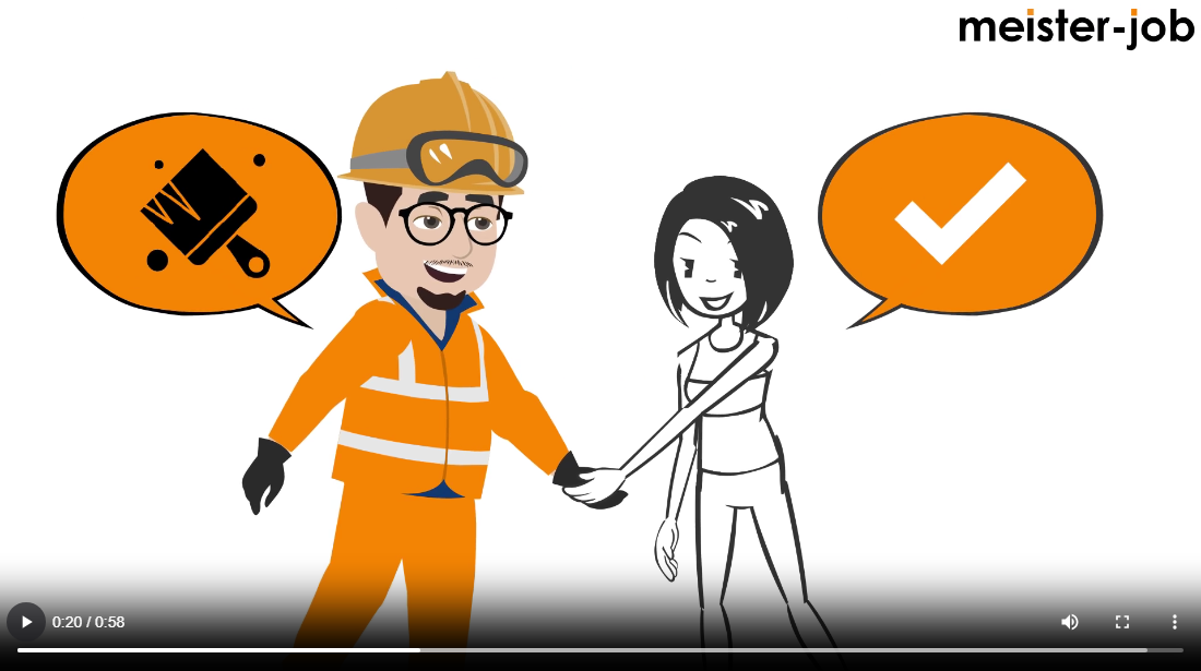 Video zeigt, wie Handwerker passende Aufträge auf Meister-Job finden