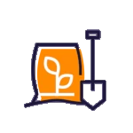 Gartenbauer bei der Gestaltung einer modernen Außenanlage mit Pflanzen, Wegen und Terrasse